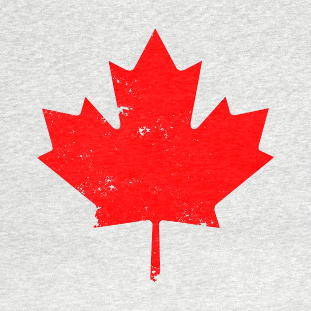 Red Distressed Canada Maple Leaf by DazzlingApparel